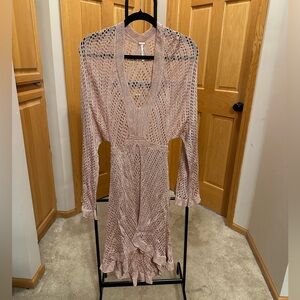 Free People Blush Open Knit Sweater